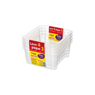 Conjunto de Cestas Sanremo Cristal Quadrado Leve 4 Pague 3 746ml
