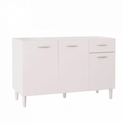 Conjunto Balcão De Cozinha Com Pia Granitada Poquema Branco