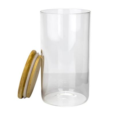 Pote para Mantimento Cazza em Vidro Borosilicato Hermético com Tampa Bambu 1,2L