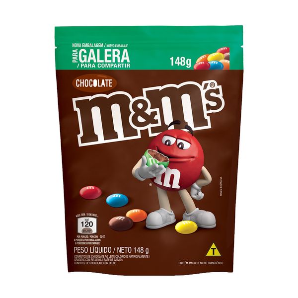 Confeitos M&Ms Chocolate 148g Confeitos M&Ms Chocolate 148g