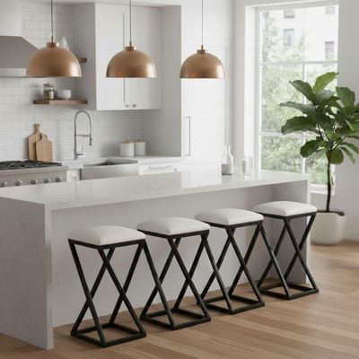 Kit 4 Banqueta Alta 80 Cm Bistrô Banco Bancada Cozinha Bar Balcão Corino Branco