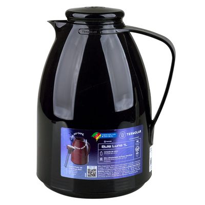 Bule Térmico Termolar Luna Plástico com Infusor Preto 1L