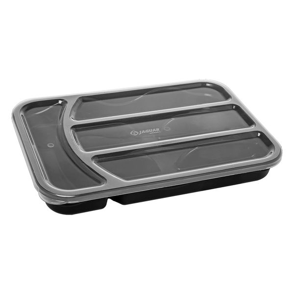 Porta Talher Organizador de Gavetas Jaguar Retangular com Tampa Vermelho