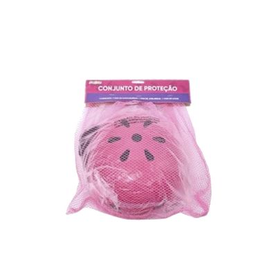 Kit de Proteção Le com Capacete e Acessórios Rosa