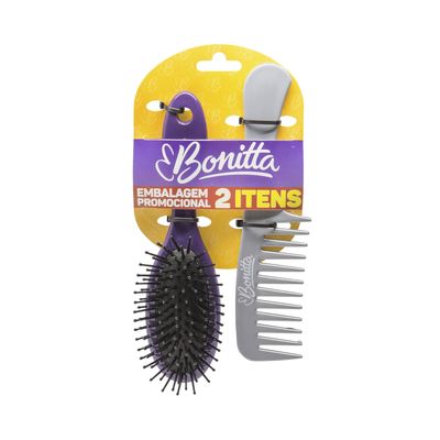 Kit Escova + Pente Bonitta Econômico Pequeno - Item Sortido