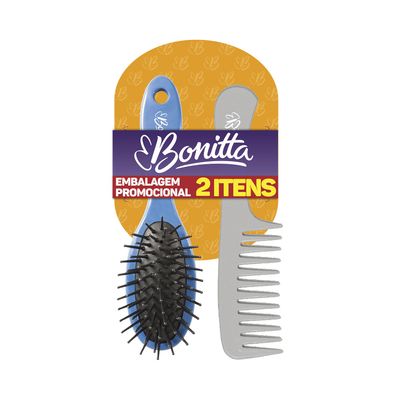 Kit Escova + Pente Bonitta Econômico Pequeno - Item Sortido