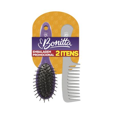 Kit Escova + Pente Bonitta Econômico Pequeno - Item Sortido