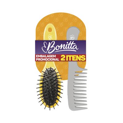 Kit Escova + Pente Bonitta Econômico Pequeno - Item Sortido