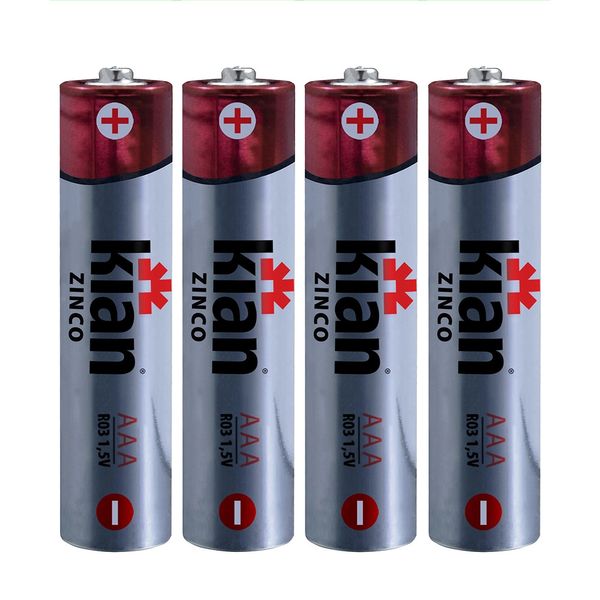 Pilha Palito AAA Kian Zinco com 4 Unidades