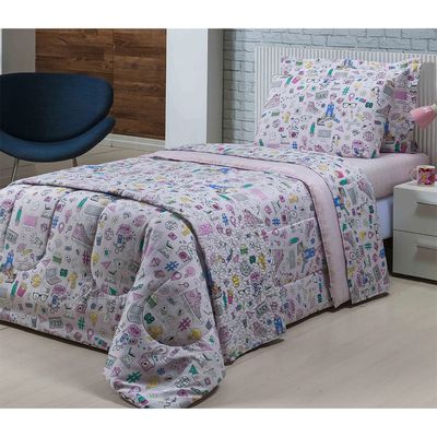 Jogo de Cama Infantil Cazza Poliéster Menina 2 Peças - Item Sortido