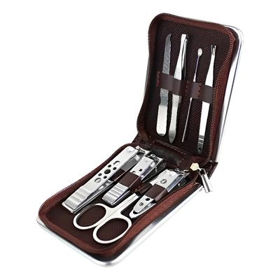 Kit 8 Peças Higiene Pessoal Manicure Estojo Cortador Tesoura - Unhas Perfeitas em Qualquer Lugar