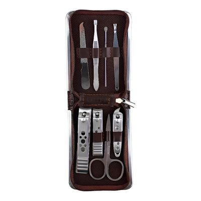 Kit 8 Peças Higiene Pessoal Manicure Estojo Cortador Tesoura - Unhas Perfeitas em Qualquer Lugar