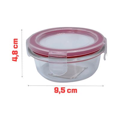 Kit 3 Potes de Vidro Herméticos 150ml com Silicone