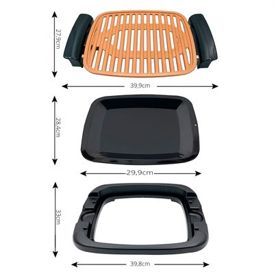 Grelha Grill Elétrico por Indução Portátil Antiaderente