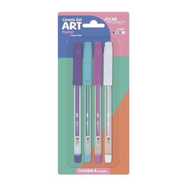 Caneta Gel Art Jocar Office Pastel 4 Unidades 1.0mm Caneta Gel Art Jocar Office Pastel 4 Unidades 1.0mm
