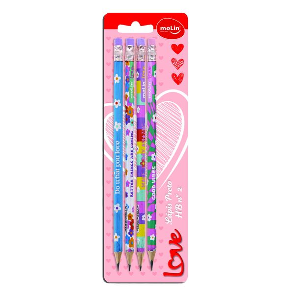 Lapis Grafite Hb Love Daisy 31920 Molin