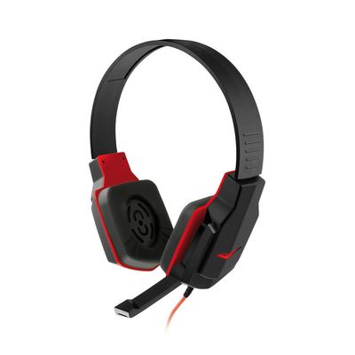 Headset Gamer Multilaser Conexão P2 com Haste Regulável Preto e Vermelho PH073