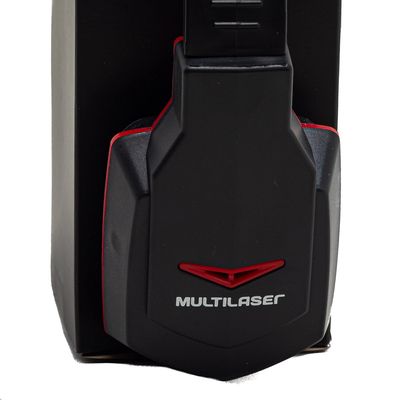 Headset Gamer Multilaser Conexão P2 com Haste Regulável Preto e Vermelho PH073