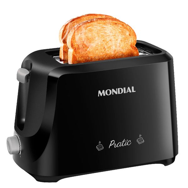 Tostador de Pães Mondial Pratic T-18 Preto/Prata - 700W 220V Tostador de Pães Mondial Pratic T-18 Preto/Prata - 700W 220V