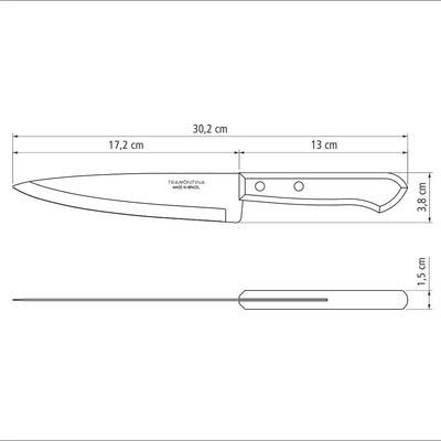 Faca de Cozinha Tramontina Dynamic em Inox com Cabo de Madeira 7"