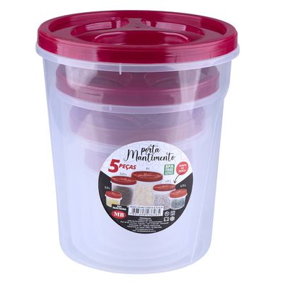 Conjunto de Porta Mantimentos 5 Peças Plásticos MB Sortido