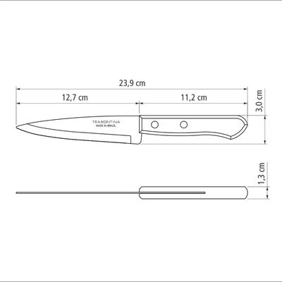 Faca de Cozinha Tramontina Dynamic em Inox com Cabo de Madeira 5"