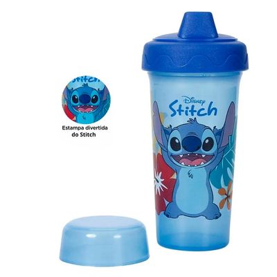 Copo Premium com Válvula Redutora de Pingos Stitch 340ml Dermiwil