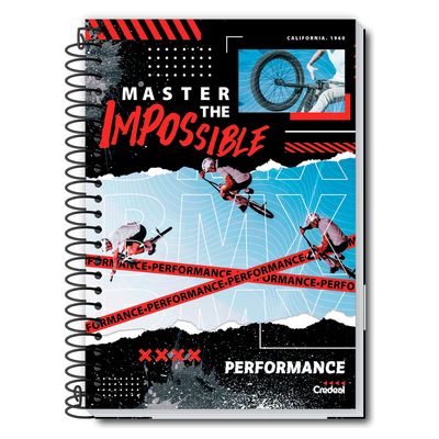 Caderno Universitário Masculino Performance 224F/16 Matérias Credeal