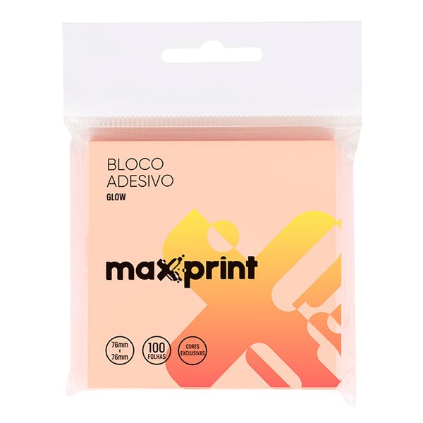Bloco Adesivo Glow 76x76MM 100 Folhas Maxprint Bloco Adesivo Glow 76x76MM 100 Folhas Maxprint