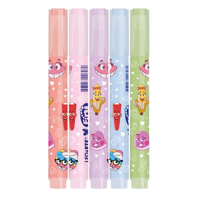 Marcador de Texto Fini 5 Cores Com Cheiro Leonora
