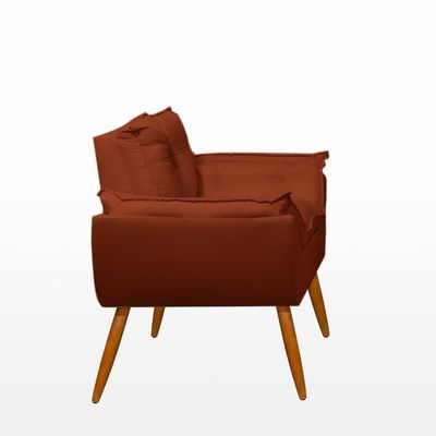 Kit 02 Poltronas + Namoradeira + Puff Opala Balaqui Decor Terracota