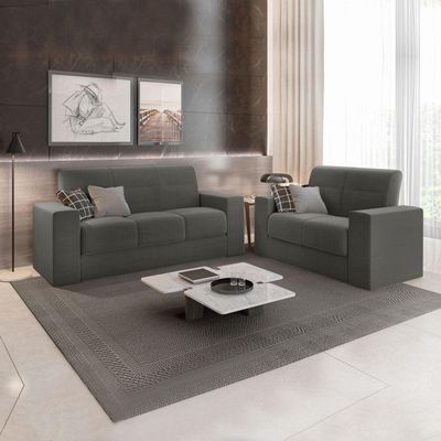 Sofá 2 E 3 Lugares Recife Veludo Cinza Mamflex Cinza