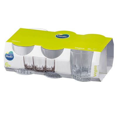 Jogo de 6 Copos de vidro 290ml Vegas Rocks Nadir
