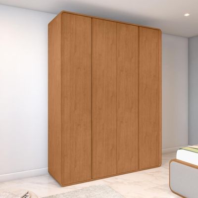 Guarda Roupa Solteiro 100% Mdf 4 Portas Easy Like Amêndo Clean