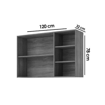 Armário Aéreo Cozinha Modulado Brilhante C/ 2 Portas 120cm Cinamomo/off White - Mgm