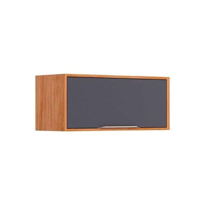 Armário Aéreo Cozinha Modulado Celeste C/ 1 Porta Basculante 80cm Cinamomo/titanium - Mgm