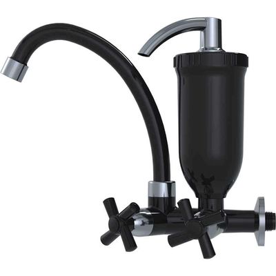 Torneira De Parede Para Cozinha Em Abs, Preta E Cromada, Com Purificador De água, 34510 Delta Ostenvonder