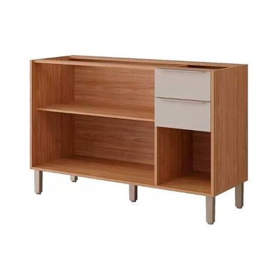 Balcão Cozinha Modulado Celeste C/ 3 Portas E 2 Gavetas S/tampo 120cm Cinamomo/platina Mgm