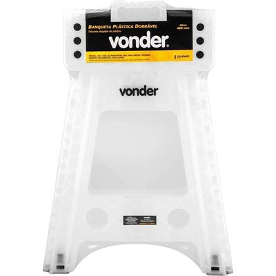 Banqueta Plástica Dobrável, Transparente, Altura 450 Mm, Vonder