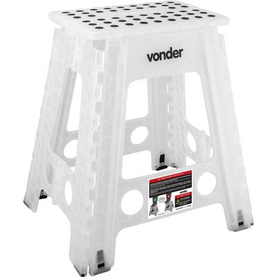 Banqueta Plástica Dobrável, Transparente, Altura 450 Mm, Vonder