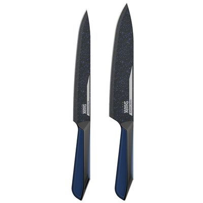 Panelas Ultra Day By Day 24cm Com Tampa De Vidro Vermelho E Kit Com 2 Facas Revestimento Ichef Blue | Ichef