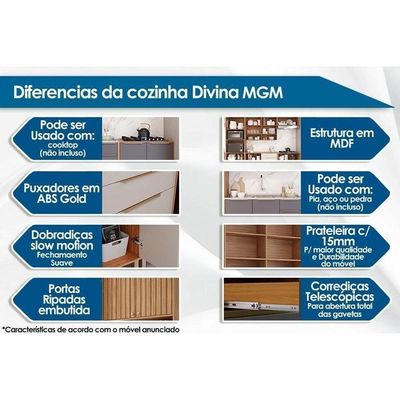 Armário Aéreo Cozinha Modulado Esplêndida Canto Reto C/ 2 Nichos 92cm Cinamomo - Mgm