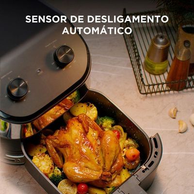 Fritadeira Air Fryer Widemax 5,5l 1900w Midea Preto/inox 220V