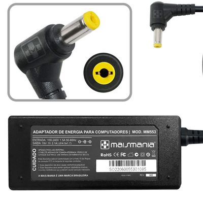 Fonte Carregador p/ Notebook HP Mini /Compaq Mini /LG19V 2.10A 4.0X1.7 - MM553