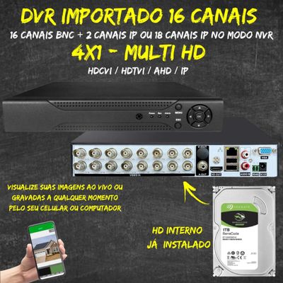 Dvr 16ch multi hd c/hd 1TB