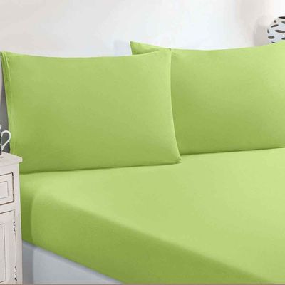 Jogo De Cama Malha Lençol 100% Algodão Gran Moratta 3 Peças Casal - Verde Pistache