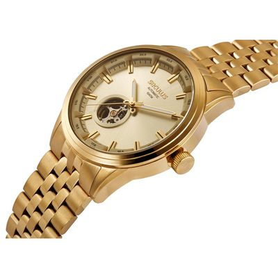 Relógio Seculus Masculino Ref: 44329gpsvda1 Automático Open Heart Dourado
