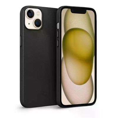 Kit Capa Couro Dual Preta e Pelicula Nano Vidro para iPhone 15 Plus - Gshield
