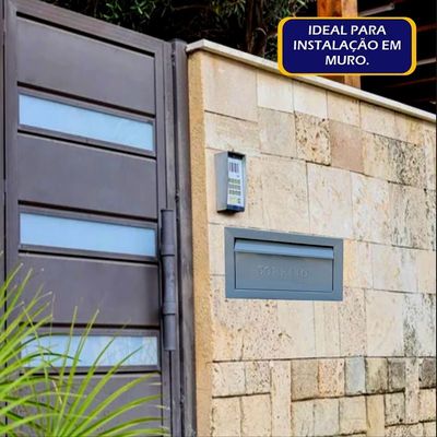 Caixa de Correio Cartas Para Muro Detras Cinza 15x23x30cm