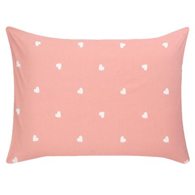 Jogo de Cama Duplo Casal 4 Peças Percal 180 Fios Coração Rose Sonhare Prata